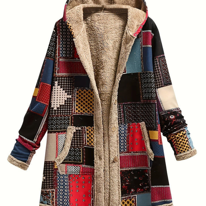 Patchwork z kapturem kurtka