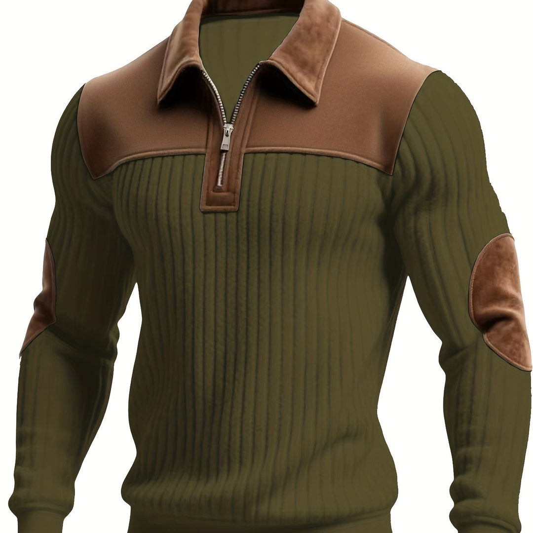 Two-Tone zamek 1/4 sweter