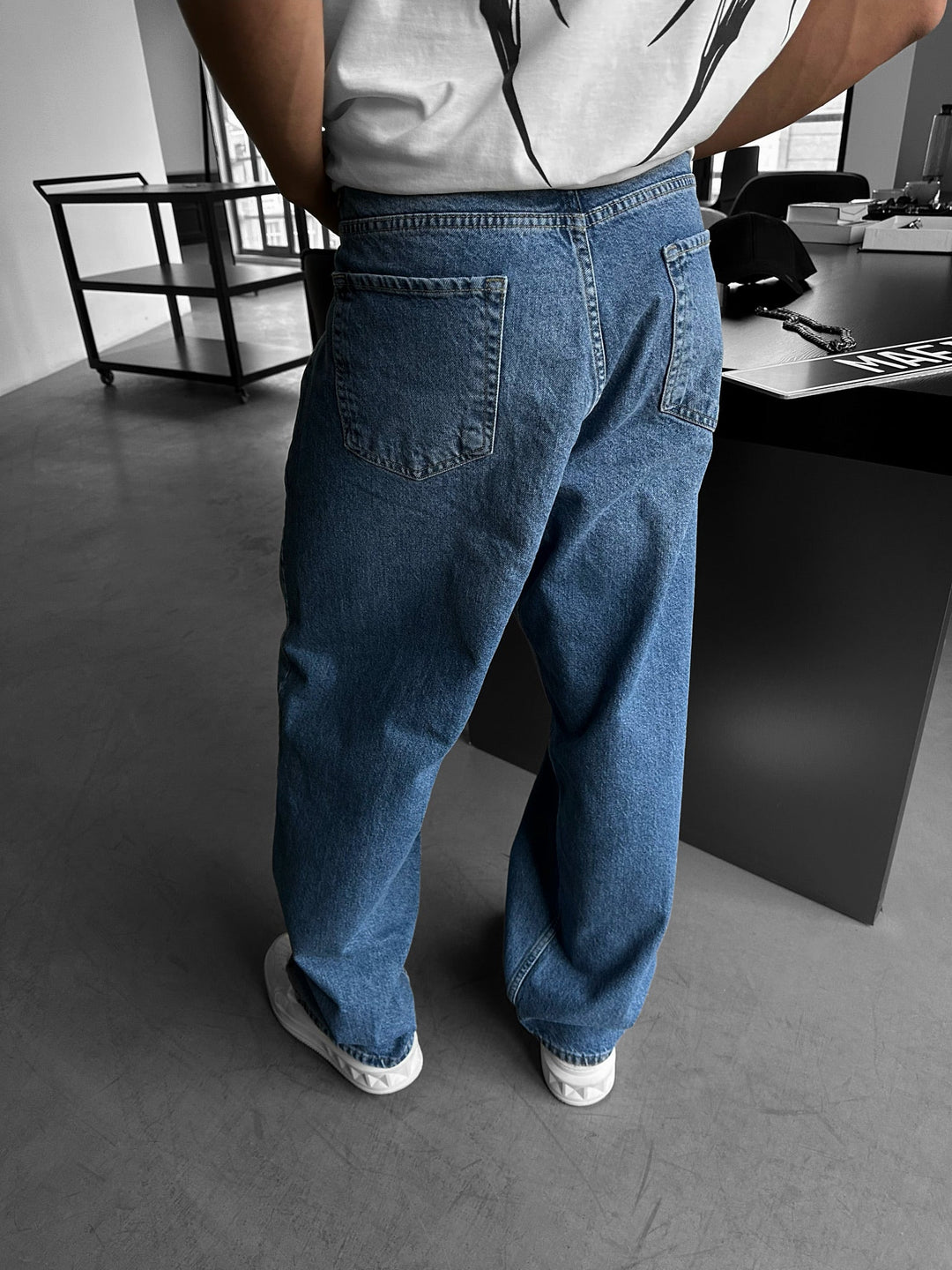Luźne jeansy Relax Baggy Front Line Fit - Jasnoniebieskie