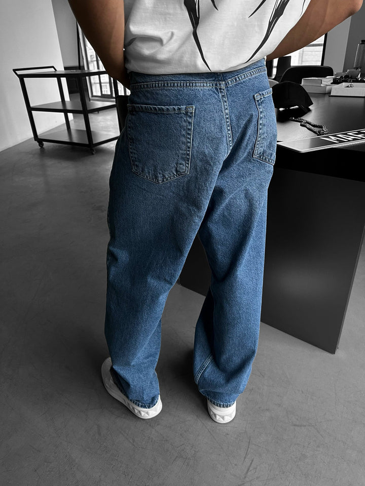 Luźne jeansy Relax Baggy Front Line Fit - Jasnoniebieskie