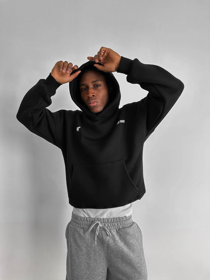 Oversize Hoodie z efektem motyla - Czarny i Antracytowy