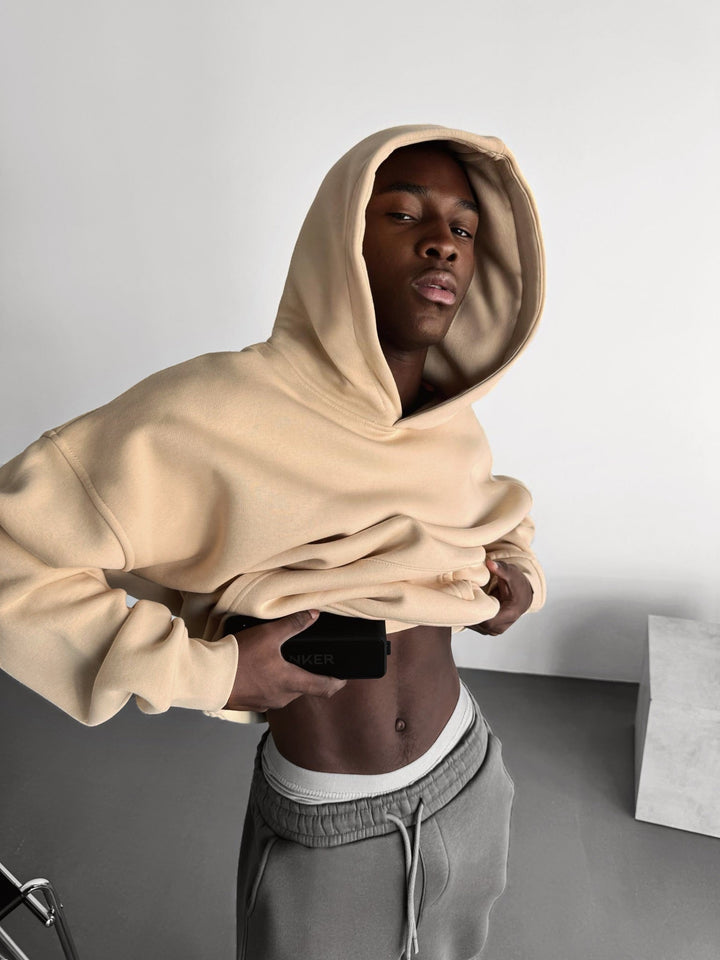 Oversize Basic Hoodie - Beżowy
