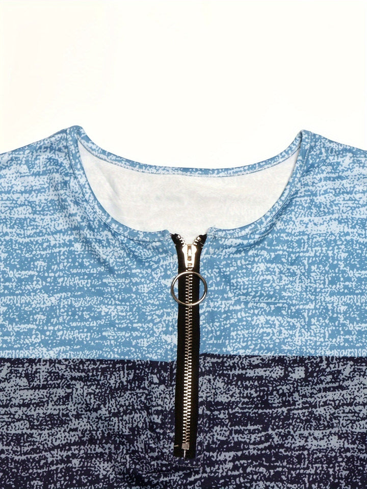 Colorblock zamek 1/4 top