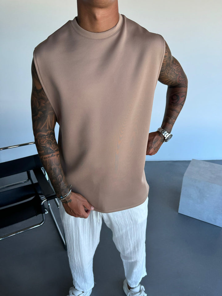 Oversize Diver Tanktop - Beżowy