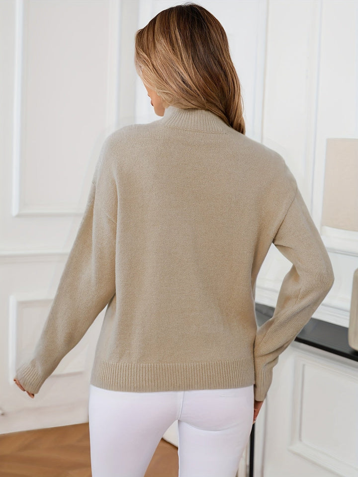 Elegancki imitacja szyja sweter