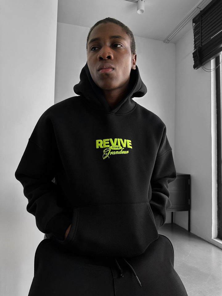 Oversize Revive Hoodie - Czarny