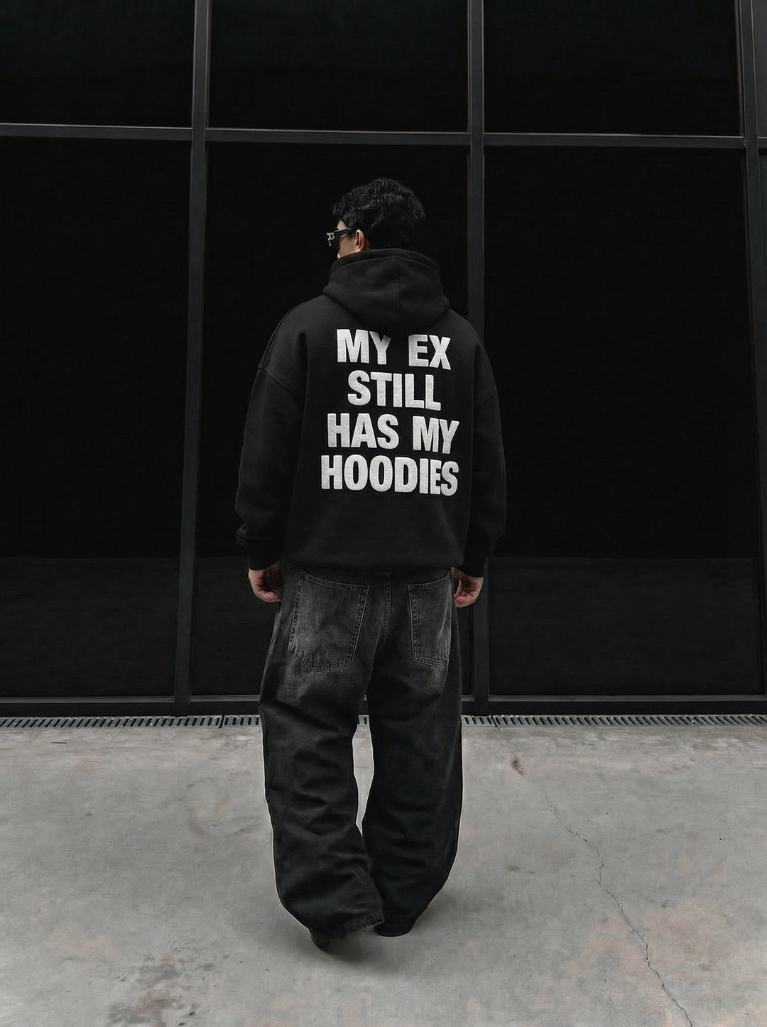 Oversize EX Część II Hoodie - Czarny i Biały