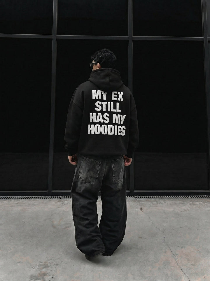 Oversize EX Część II Hoodie - Czarny i Biały