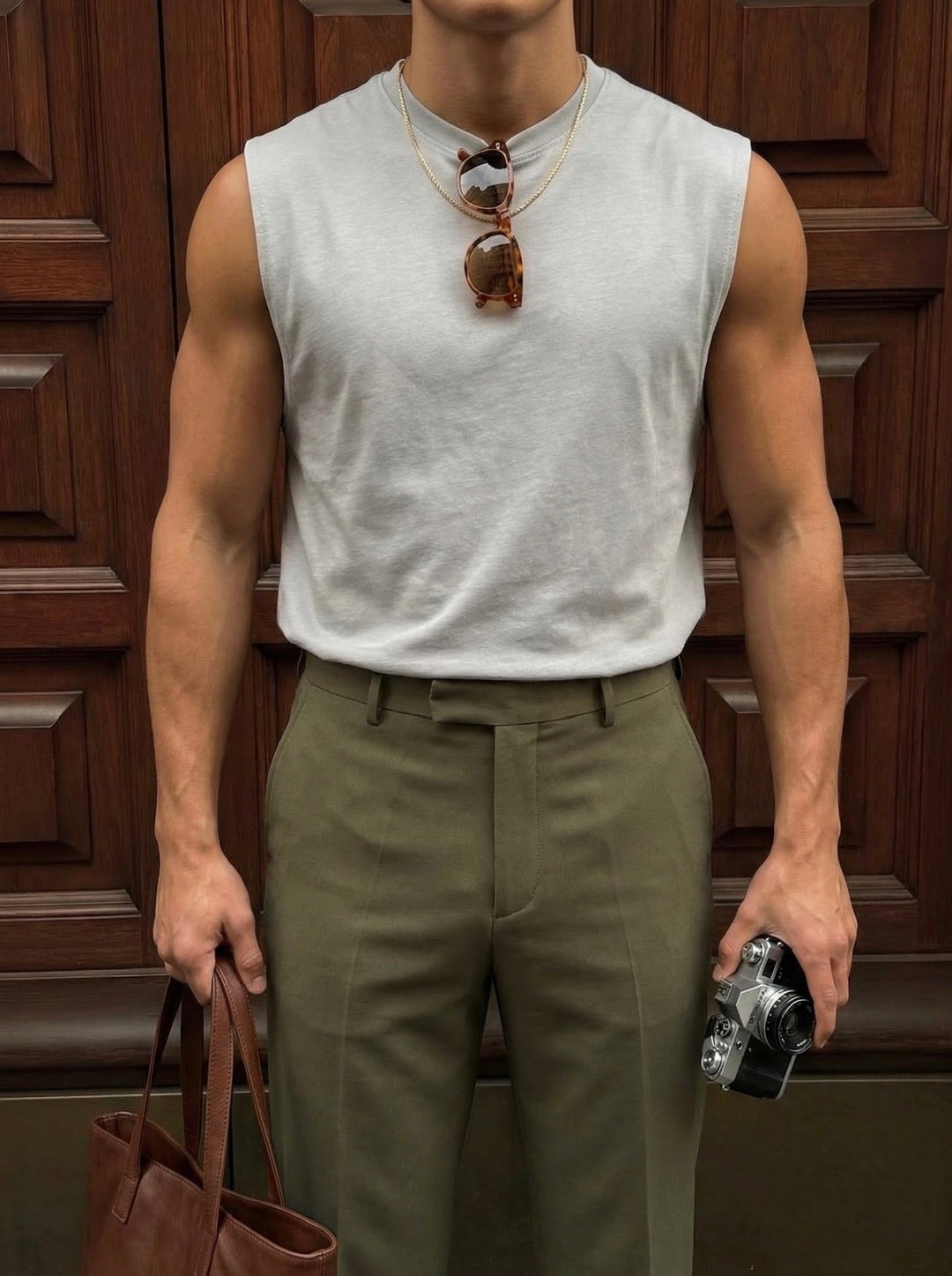 Oversize Basic Tanktop - Szary