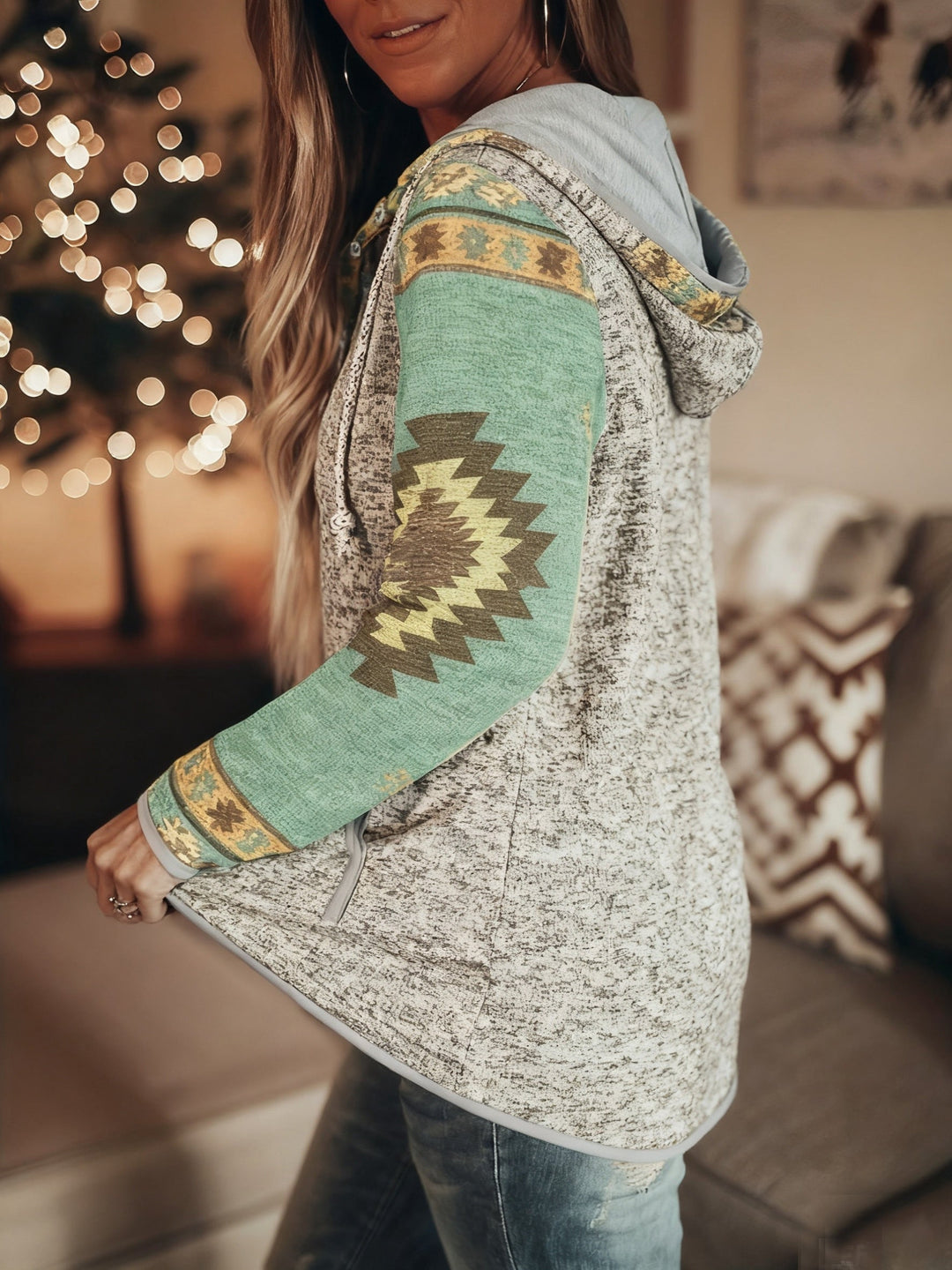 Inspirowany stylem western bluza z kapturem