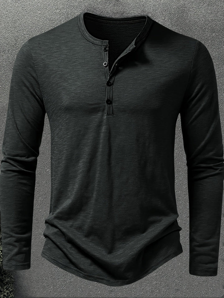 Klasyczny Button-Placket Henley