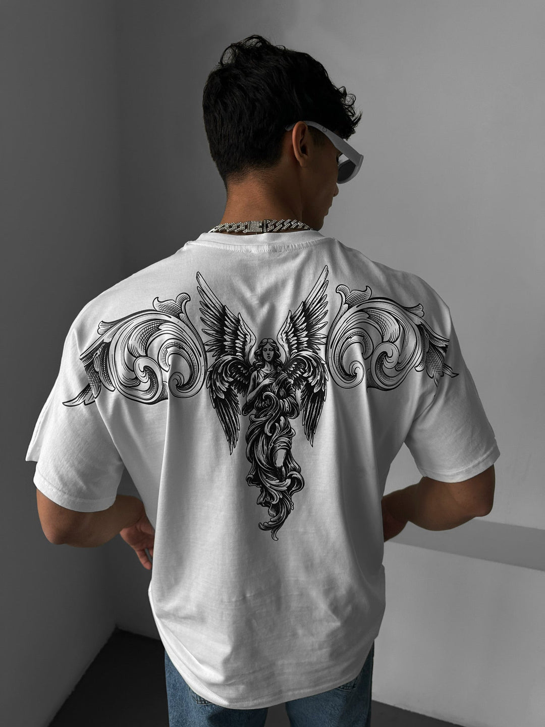 T-shirt Oversize Sky Angel - Ecru