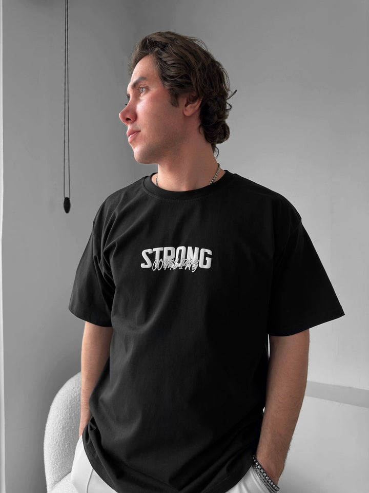 T-shirt Oversize Strong Combing - Czarny
