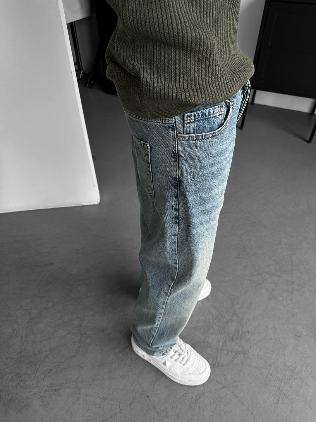 Jeansy Boyfriend Fit - Ciemnoniebieskie