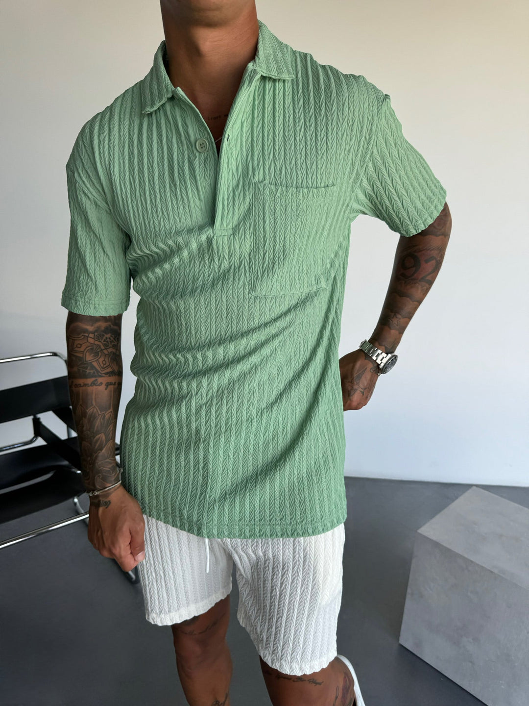 Koszulka Polo Oversize - Cichy Zielony