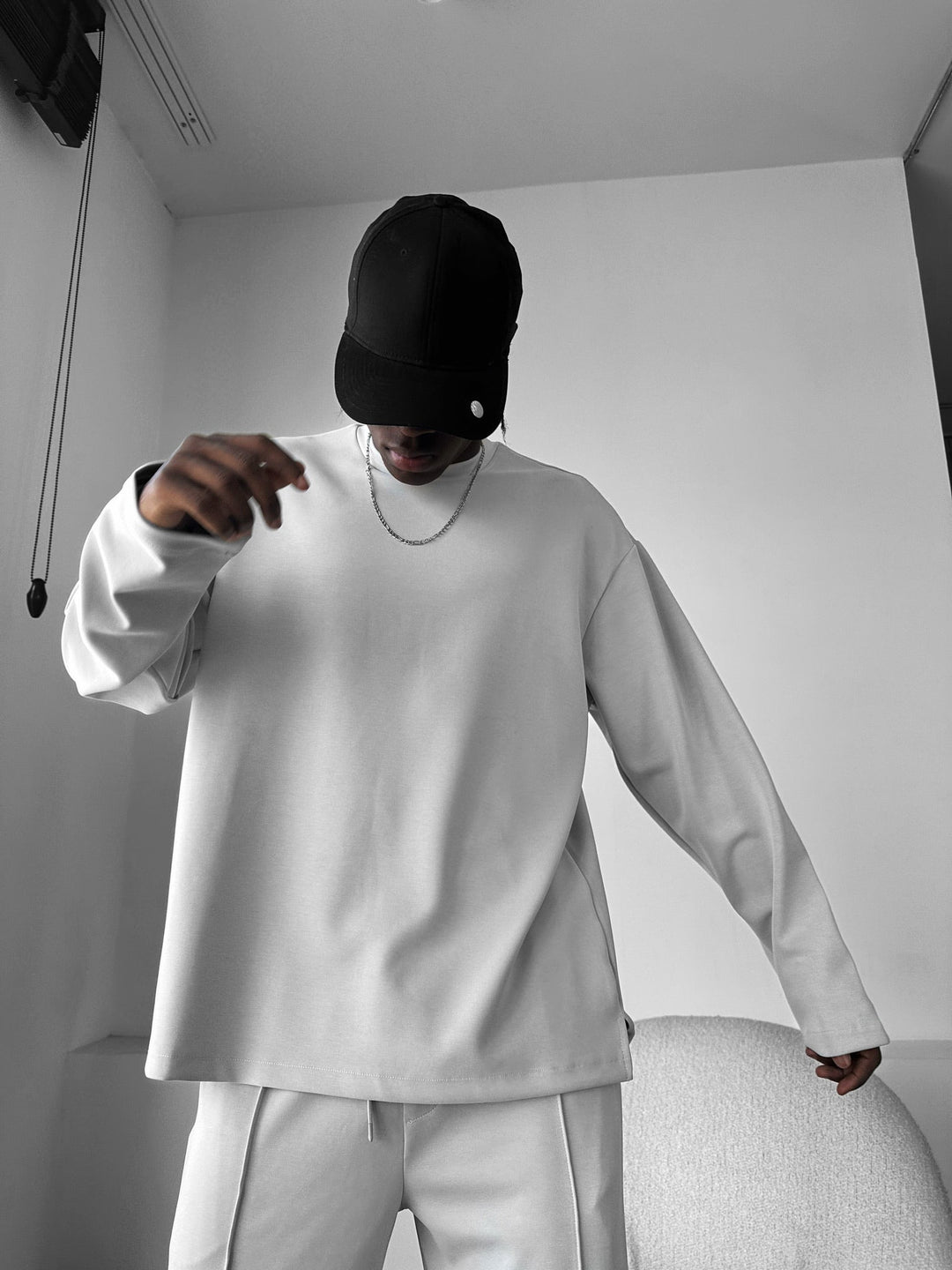 Oversize Modal Sweatshirt - Szary