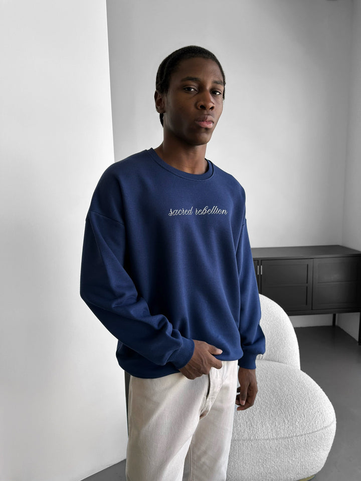 Sweter Oversize Sacred Rebellion - Granatowy