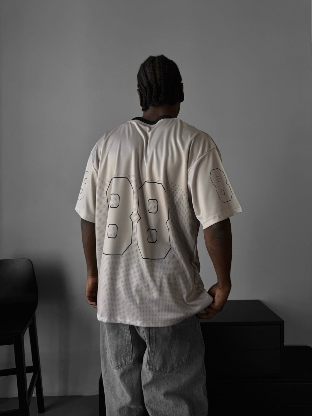 Oversize Varsity Mafia T-Shirt - Kamień