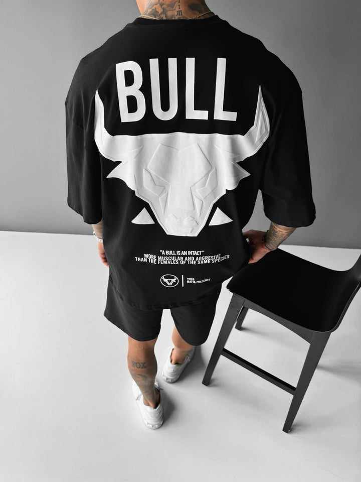 T-shirt Oversize Bull - Czarny i Biały