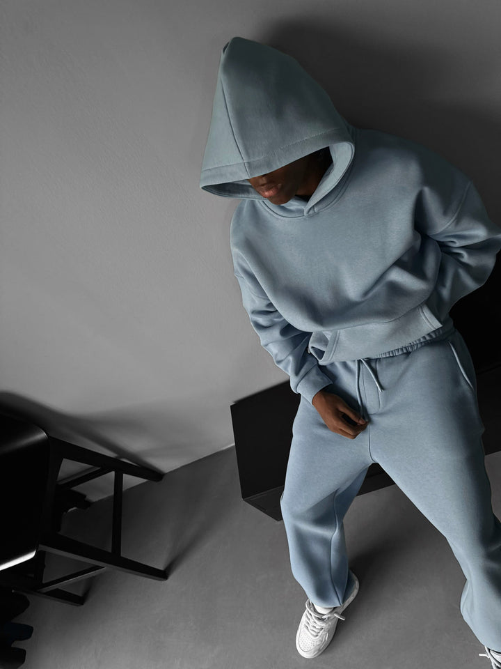 Oversize Basic Hoodie - Wyblakły Dżins