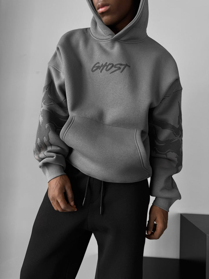 Oversize Ghost Hoodie - Antracyt