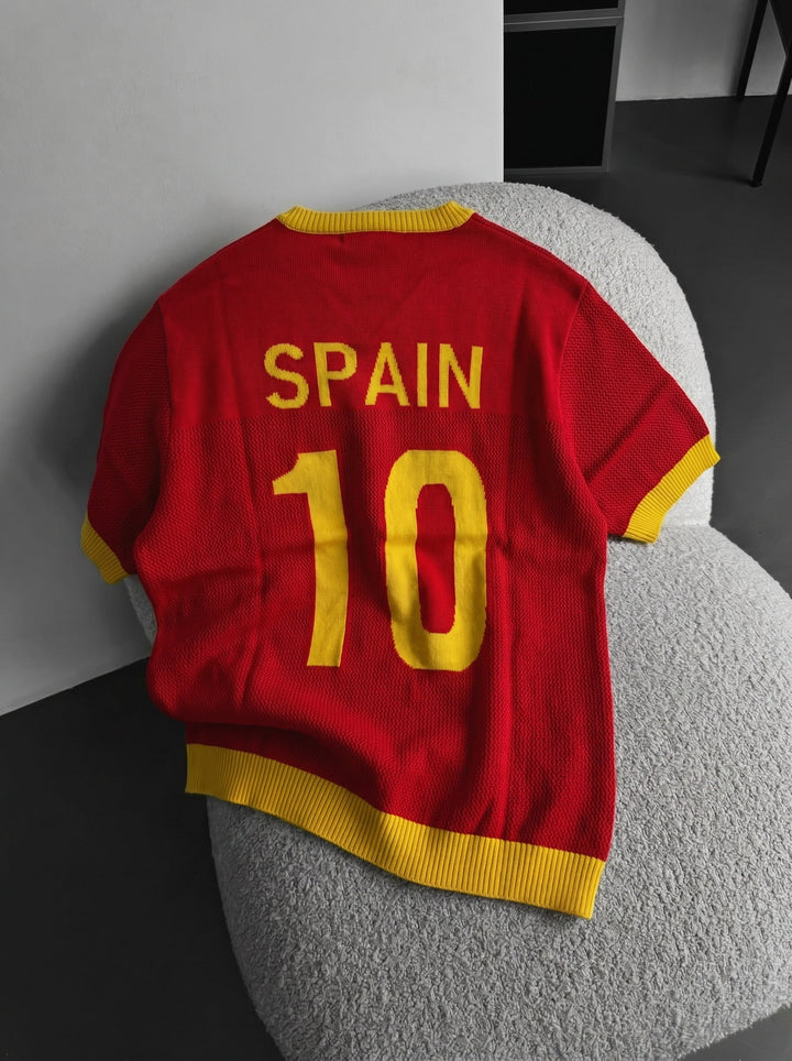 Oversize Hiszpański T-shirt - Czerwony