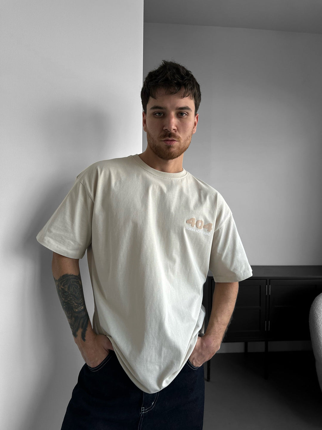 T-shirt Oversize 404 - Beżowy