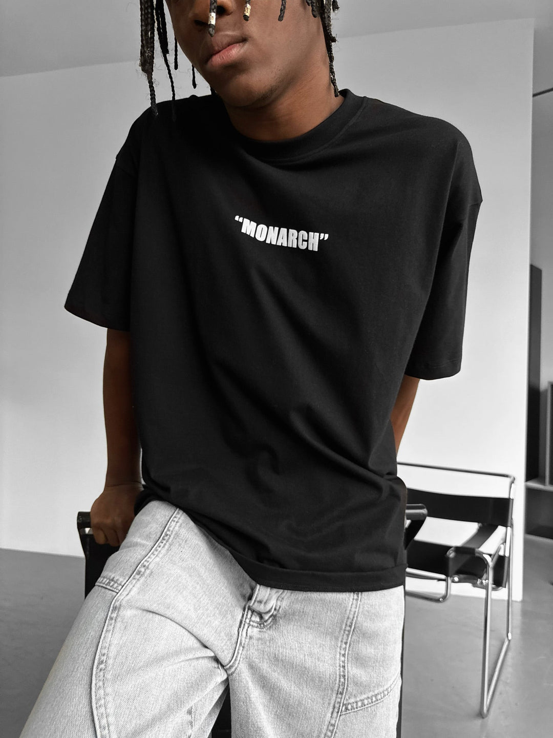 Oversize Monarch T-Shirt - Czarny i Biały