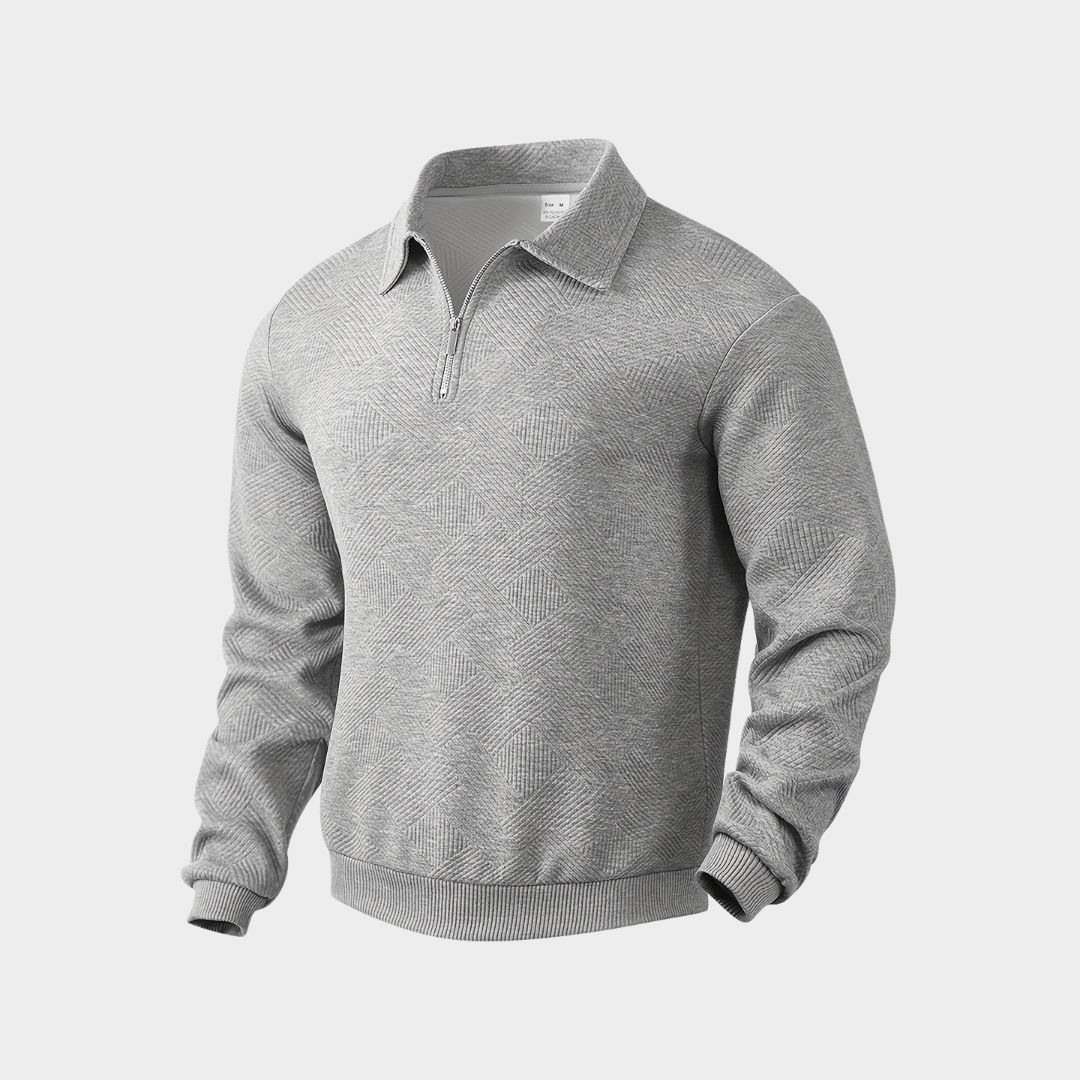Fakturowany zamek 1/2 sweter