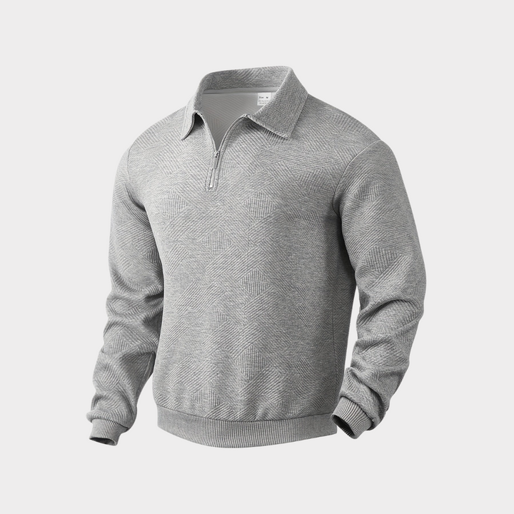 Fakturowany zamek 1/2 sweter