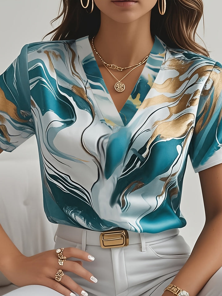 Artful Swirl-Print bluzka