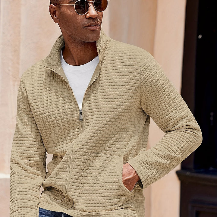 Fakturowany Zip-Up kurtka
