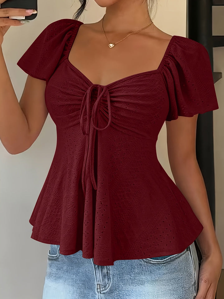 Flutter-Sleeve peplum top