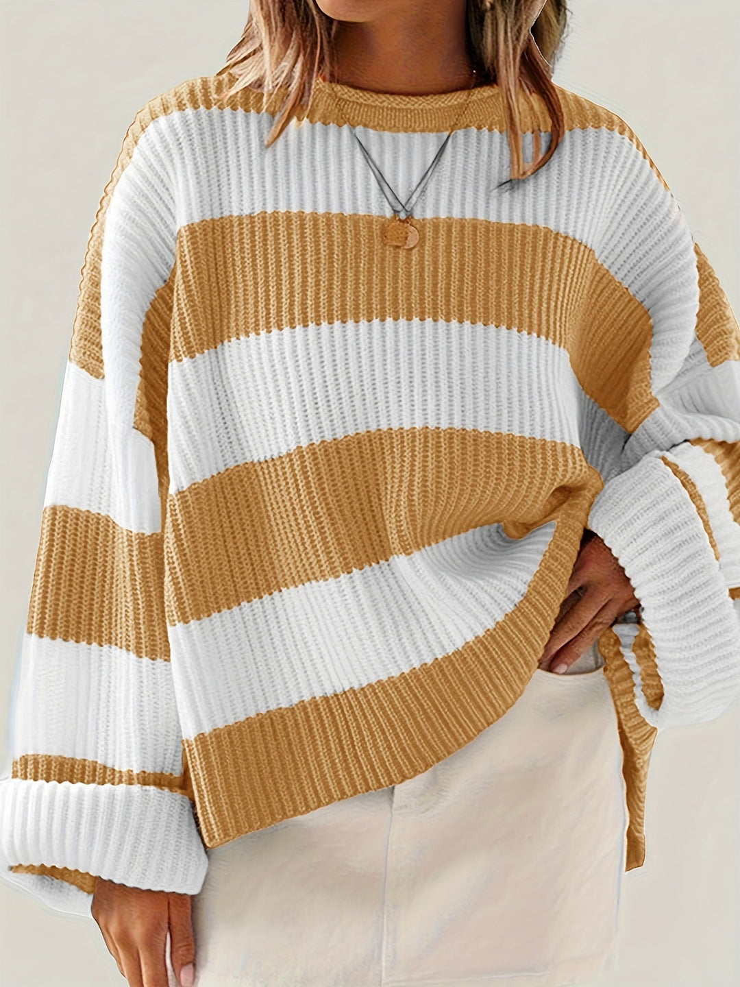 Swobodny Colorblock sweter
