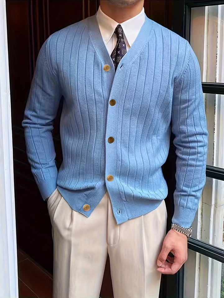 Prążkowany Button-Up kardigan
