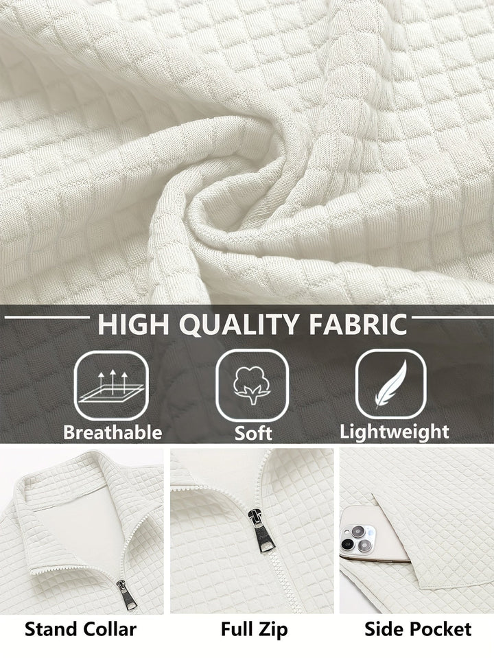 Fakturowany Zip-Up kurtka