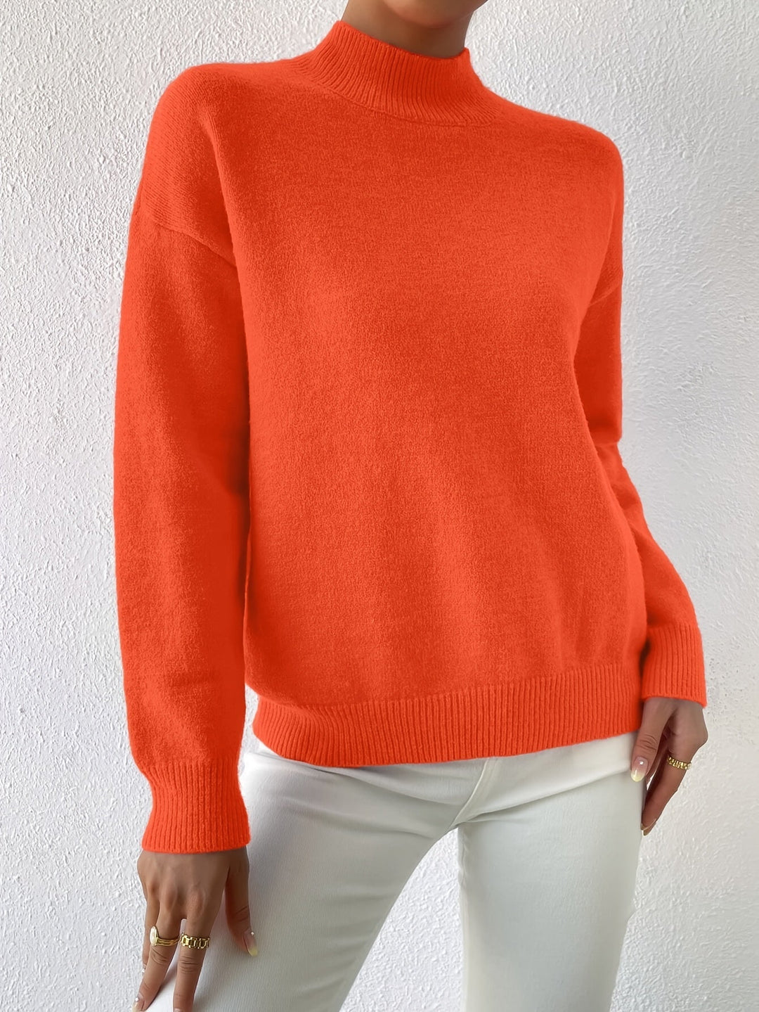Elegancki imitacja szyja sweter