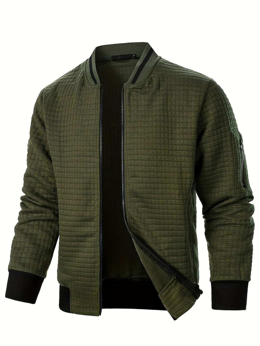 Fakturowany Zip-Up Bomber kurtka