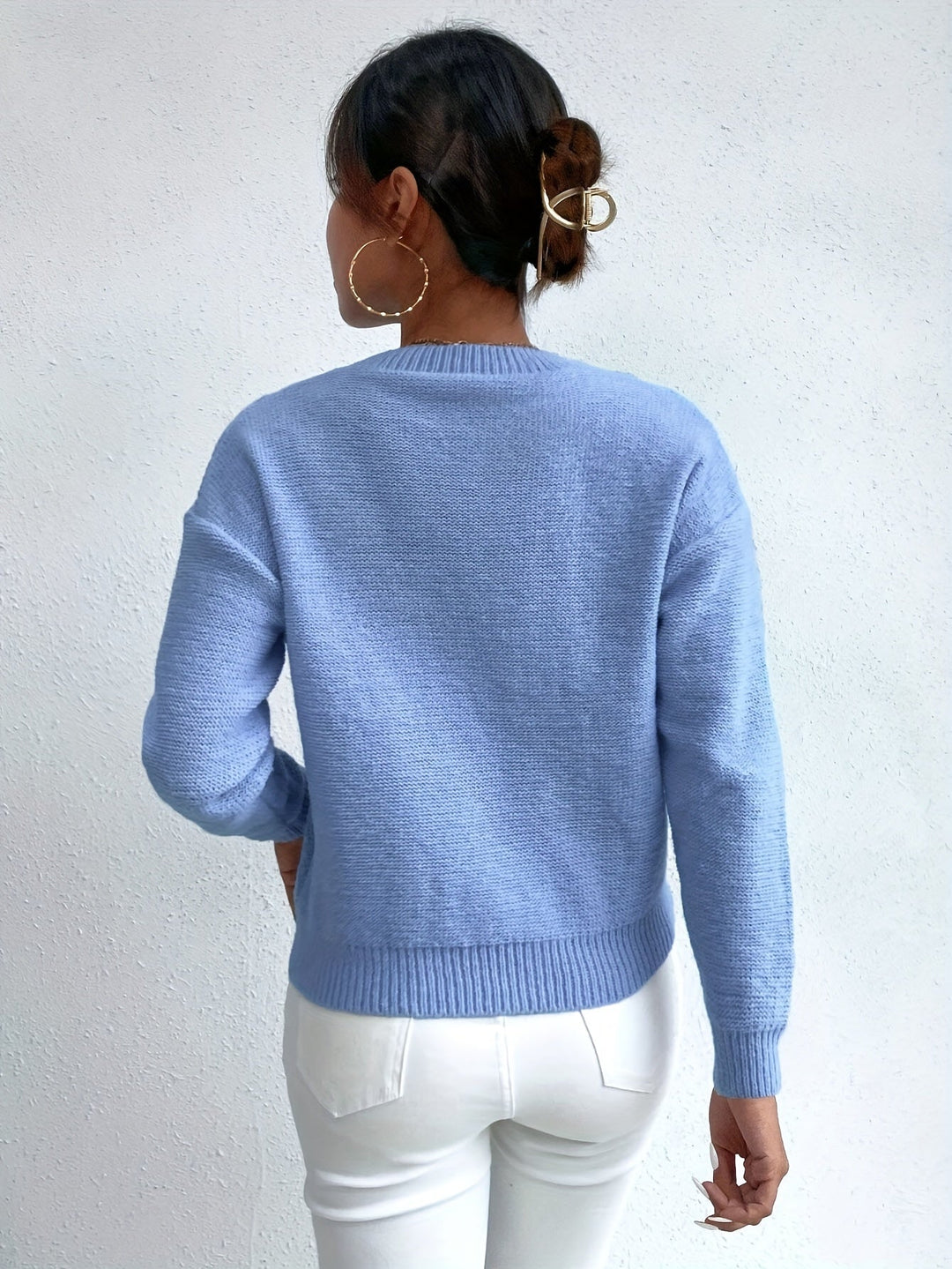 Chunky warkoczowy splot sweter