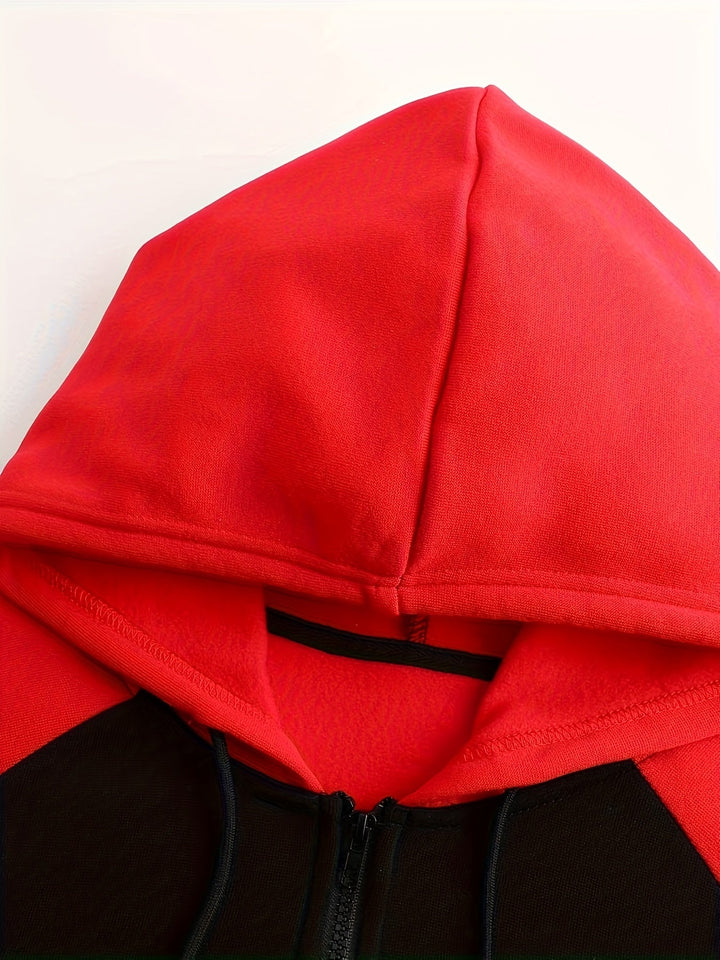 Blok kolorystyczny Zip-Up z kapturem kurtka