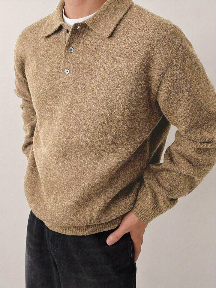Elegancki polo kołnierz sweter
