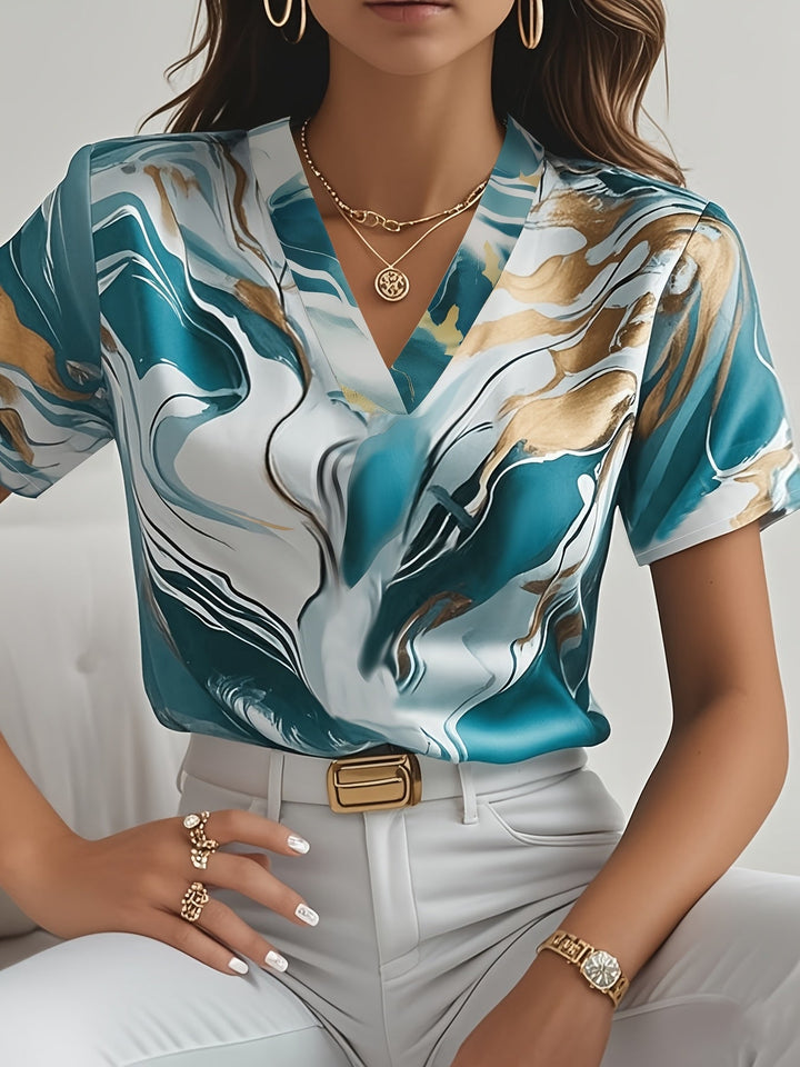 Artful Swirl-Print bluzka
