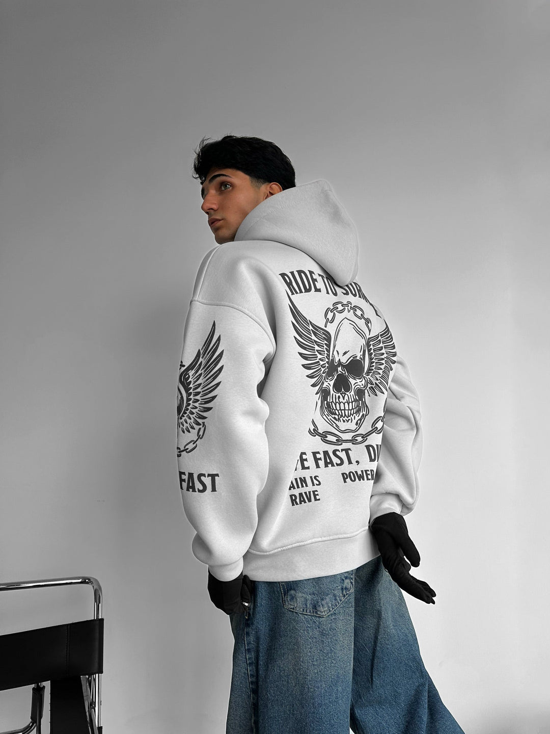 Hoodie Oversize Ride to Survive - Szary