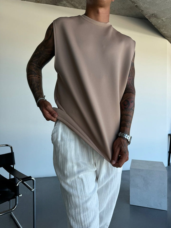 Oversize Diver Tanktop - Beżowy