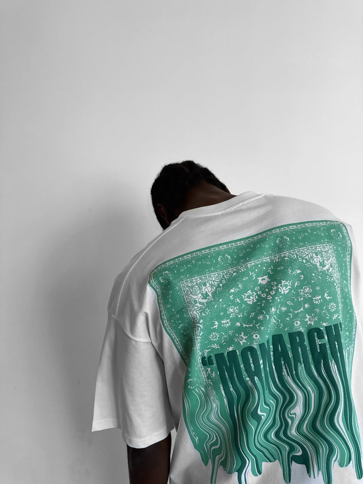 Oversize Monarch T-Shirt - Ecru i Zielony
