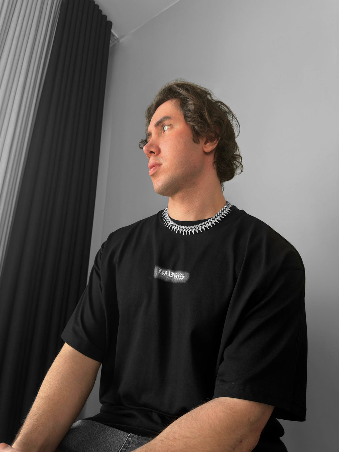 Oversize T-shirt Los Angeles - Czarny