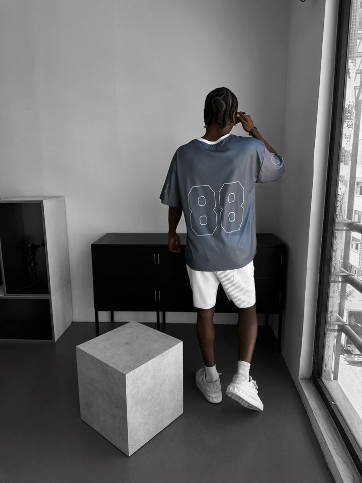 Oversize Varsity Mafia T-Shirt - Antracyt