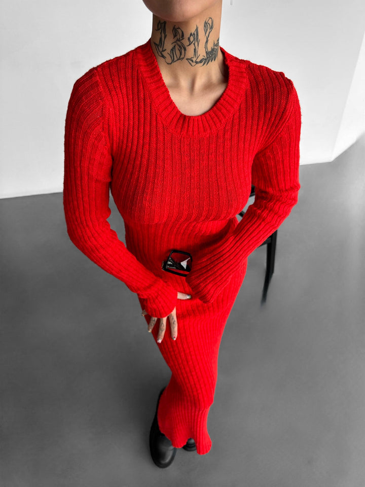 Sukienka Maxi Knit - Czerwona