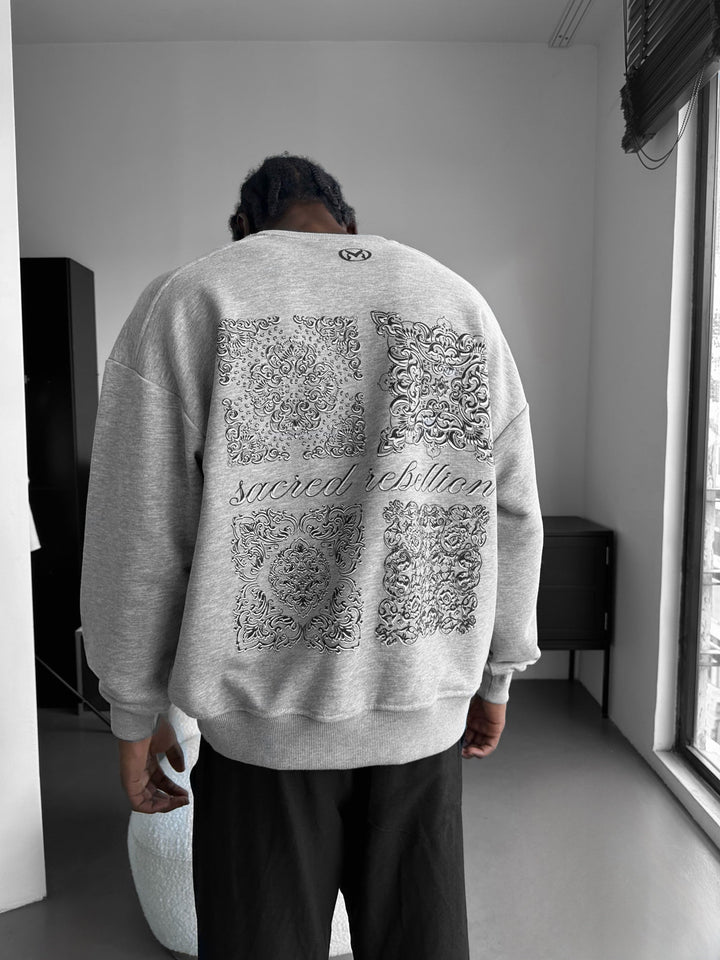 Sweter Oversize Sacred Rebellion - Szary Melanż