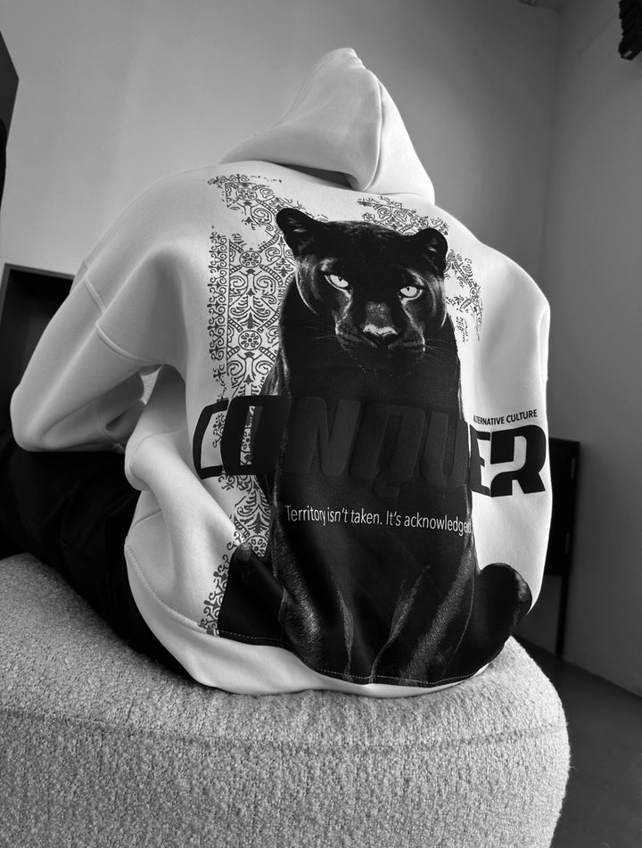 Oversize Conquer Hoodie - Ecru